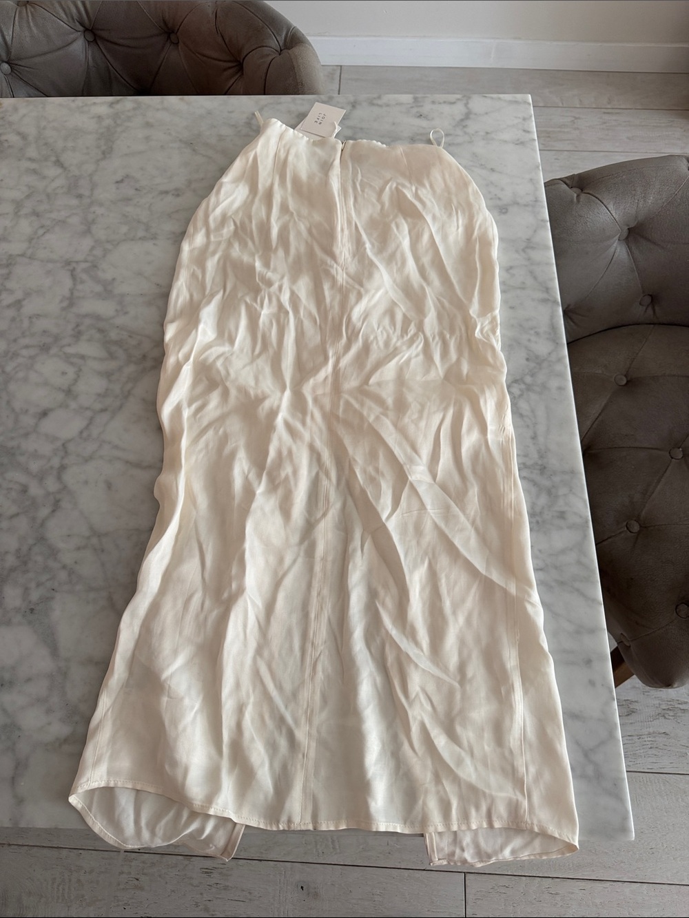 Zara Cream Satin Like Twist-Front Maxi Skirt - Picture 8 of 8